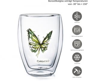 Doppelwandglas - Thermoglas Schmetterling